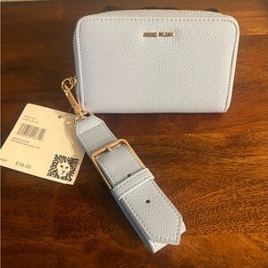 Anne Klein Powder Blue Wallet with Wrist Strap. New!